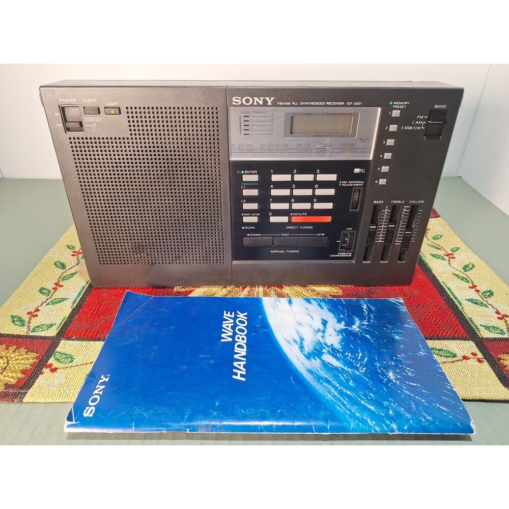 Sony ICF-2001 PLL Synthesized World Band Receiver Radio w/ Wave Handbook